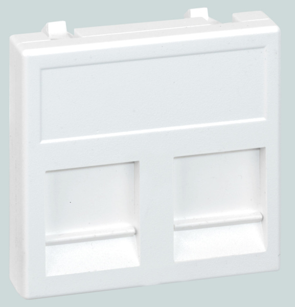 Simon Connect Алюминий Адаптер на 2 RJ45 CJ545U(FM), CJ546U(FM), шторка, 45х45мм KB76-8