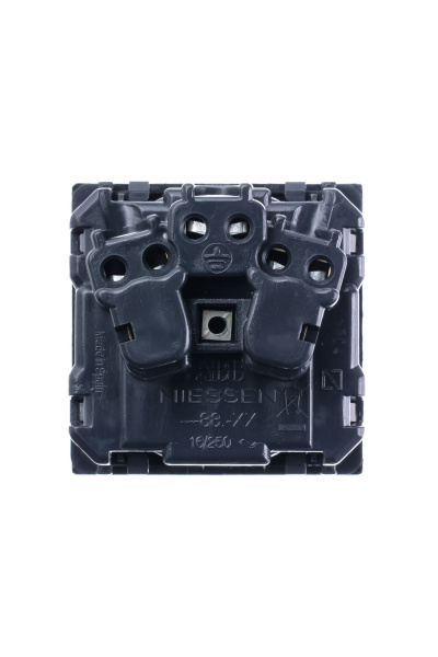 Купить ABB NIE Zenit Серебро Розетка с/з с защитными шторками с крышкой 2 мод 2CLA228810N1301