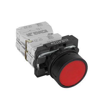 КЭАЗ Кнопка КМЕ4522м-красный-2но+2нз-цилиндр-IP54