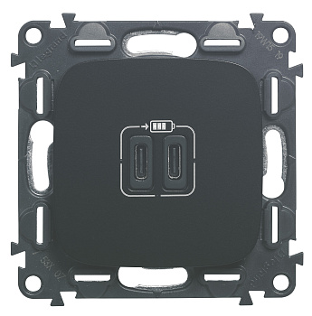 Legrand Vln-a Антрацит Зарядка USB C-C 755348