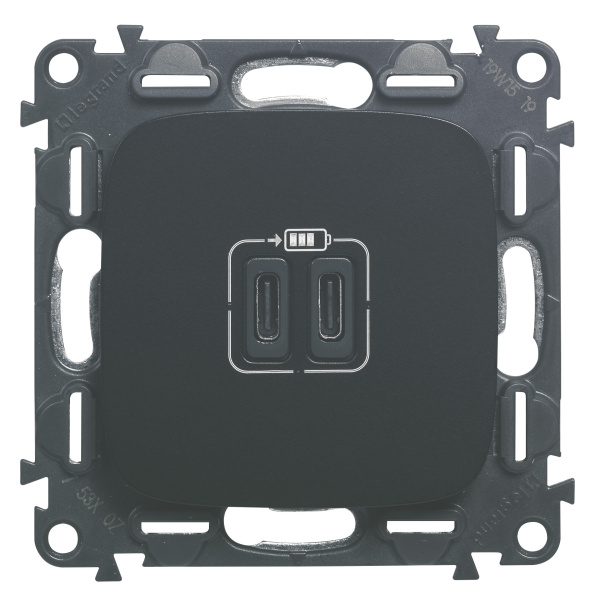 Legrand Vln-a Антрацит Зарядка USB C-C 755348