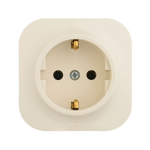 Купить Legrand Quteo Бежевый Розетка с/з 782241