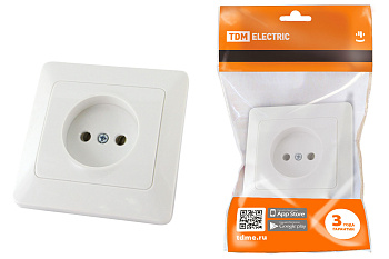 TDM Розетка 2П 10А 250В белая "Ильмень" SQ1823-0009