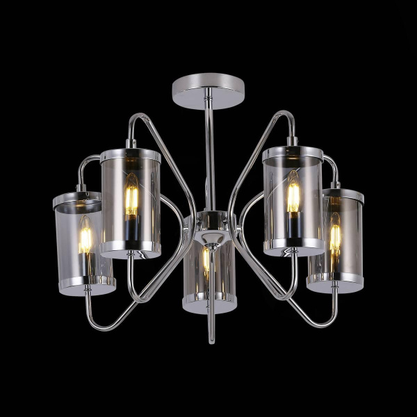 Купить Evoluce SLE102302-05 Светильник потолочный Хром/Дымчатый E14 5*40W