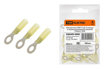 TDM Наконечник НКИ-Т 6,0–6 кольцо в термоусаживаемой манжете (100шт) SQ0589-0008