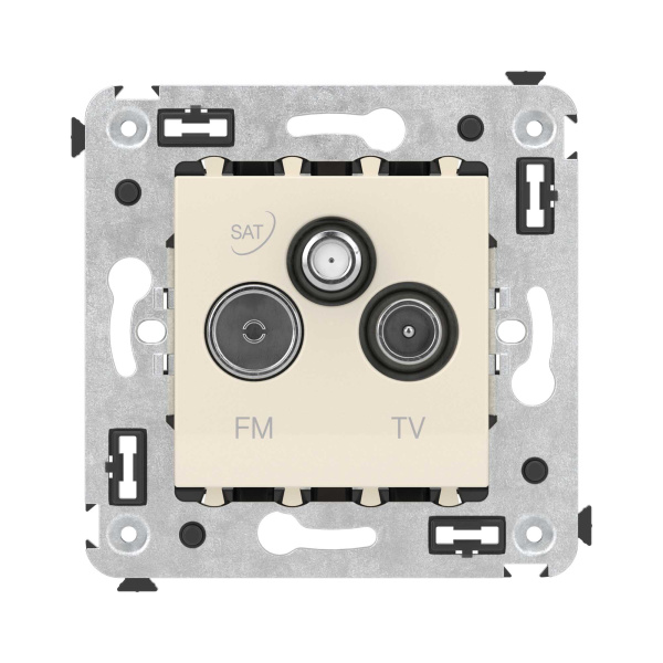Купить DKC Розетка TV-FM-SAT в стену, "Avanti", "Ванильная дымка"