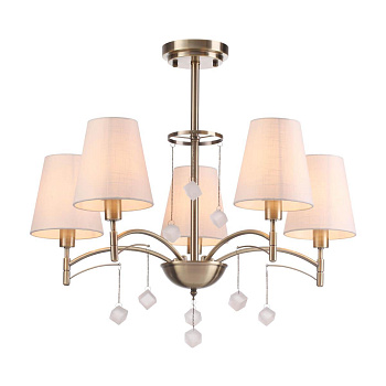 Lumion 4469/5C LN20 226 античная латунь, белый Люстра потолочная E14 5*40W 220V LEAH