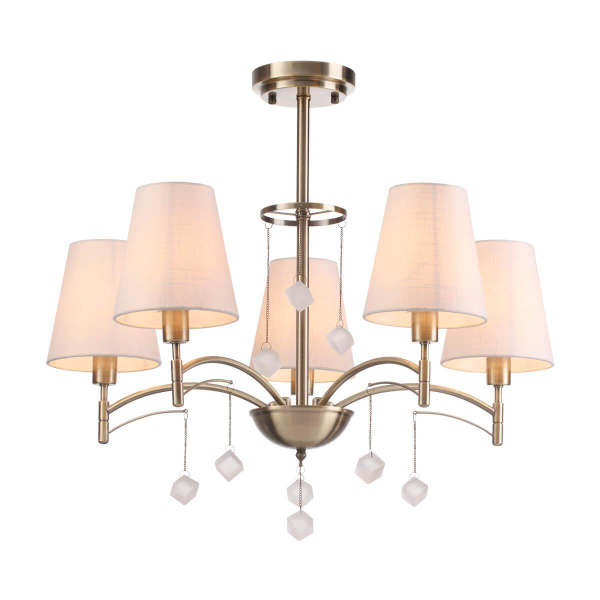 Lumion 4469/5C LN20 226 античная латунь, белый Люстра потолочная E14 5*40W 220V LEAH