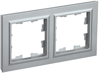 IEK BRITE BASE Алюминий Рамка 2-м РУ-2-БрА