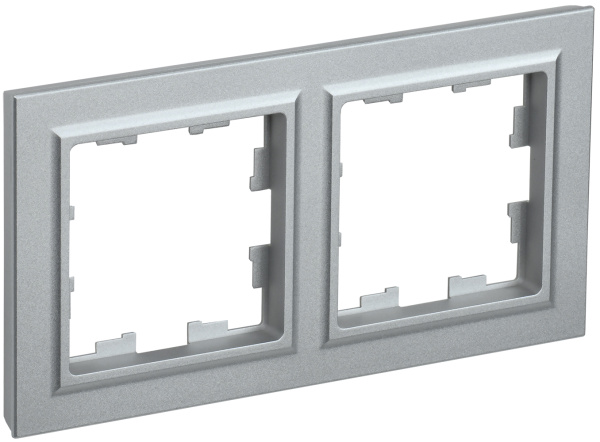 IEK BRITE BASE Алюминий Рамка 2-м РУ-2-БрА