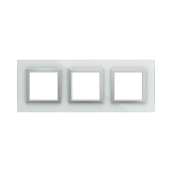 Купить DKC Рамка из натурального стекла,"Avanti", светло-серая, 3 поста (6 мод.)
