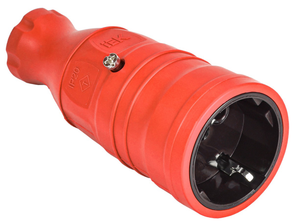 IEK OMEGA Розетка переносная РБп14-1-0м IP20 красная