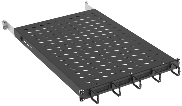 IEK ZPAS ITK Полка стационарная 19" 1U органайзер щетовой 120кг 850мм черный ZP-FS05-U-1U-89