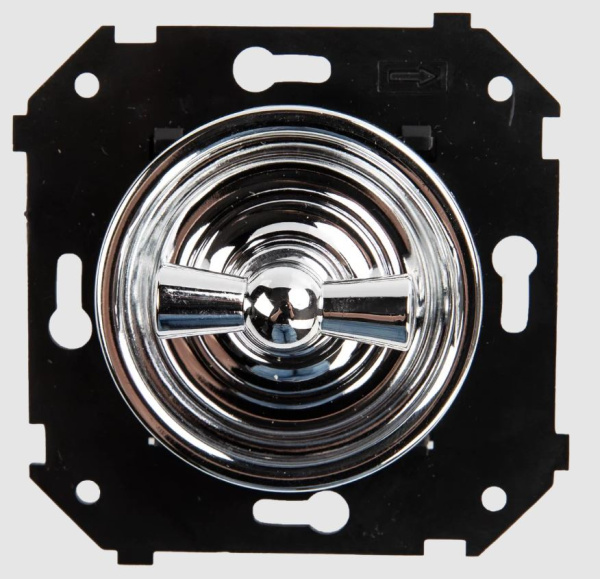 BIRONI Шедель Пластик Серебро Выключатель 1-кл, ручка Серебро (скрытый монтаж) B3-200-S-S