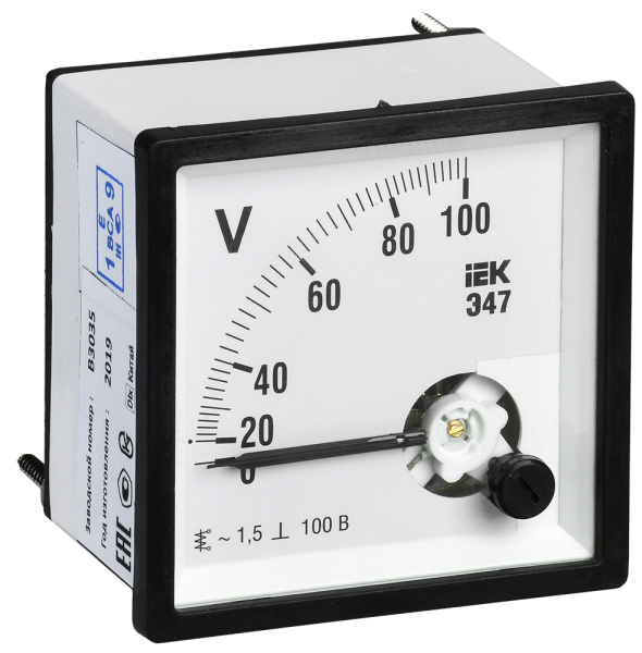 IEK Вольтметр Э47 100В кл. точн. 1,5 96х96мм