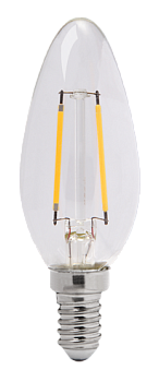 Jazzway Лампа светодиодная (LED) «свеча» d35мм E14 320° 4Вт 220-230В прозрачная тепло-белая желтая 2700К .1028006