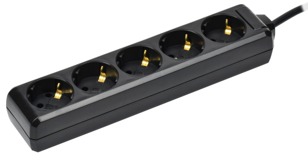 IEK Удлинитель У05 5 мест с/з 5м 3х1мм2 16А 250В чер.