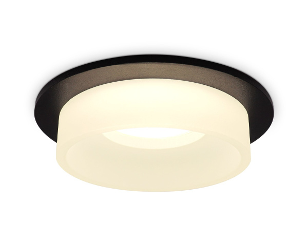 Купить Ambrella Встраиваемый точечный светильник с акрилом TN1312 SBK/FR черный песок/белый матовый GU5.3 D98*45