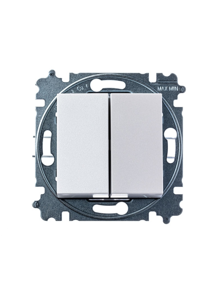 Купить ABB EPJ Levit жемчуг / ледяной Выключатель 2-клавишный 2CHH590545A6068