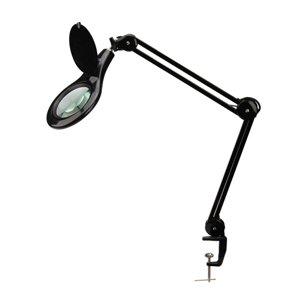 Лупа на струбцине круглая 5D с подсветкой 90LED, черная Rexant 31-0406