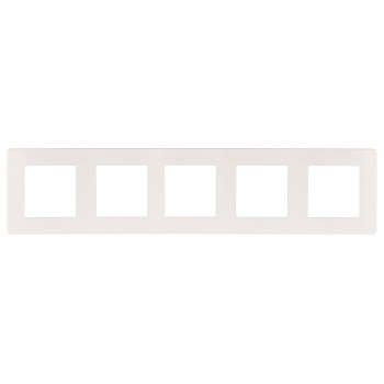 ЭРА Рамка для розеток и выключателей Серия 12 12-5105-01 на 5 постов, Сатин, белый