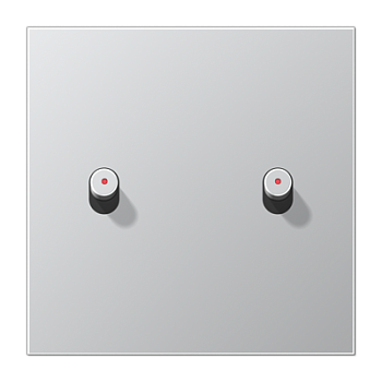 JUNG Центральная плата, 1 пост, 2 тумблера, цилиндр c окошком металл алюминий серия LS AL12-5KOR0