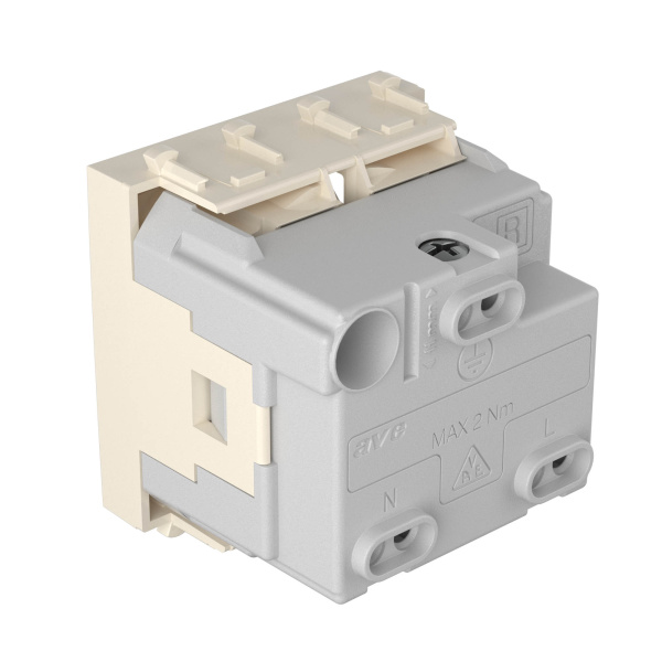 Купить DKC Розетка модульная, 2P+E, с з/ш, "Avanti", "Ванильная дымка", 2 модуля