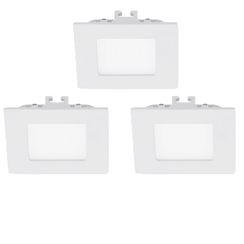 Eglo Комплект светодиод. встраив. светильников FUEVA 1, 3х2,7W (LED) 3000K, 85х85, литой металл, белый/пл 94733