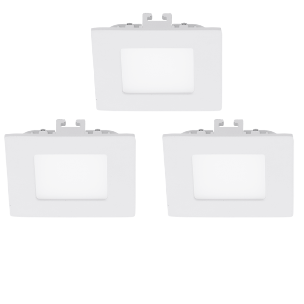 Eglo Комплект светодиод. встраив. светильников FUEVA 1, 3х2,7W (LED) 3000K, 85х85, литой металл, белый/пл 94733
