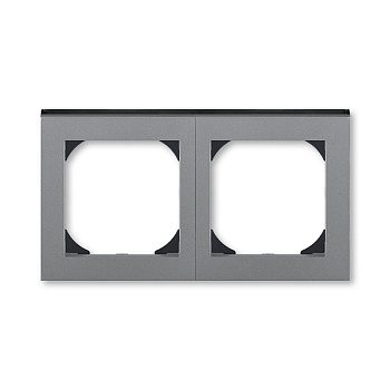 ABB EPJ Levit сталь / дымчатый чёрный Рамка 2 пост, 55х55 (для механизмов BJE) 2CHH015520A4069