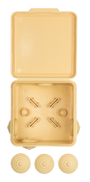 Купить EKF PROxima Коробка распаячная КМР-030-031 с крышкой (80х80х50) 7 мембранных вводов светлое дерево IP54