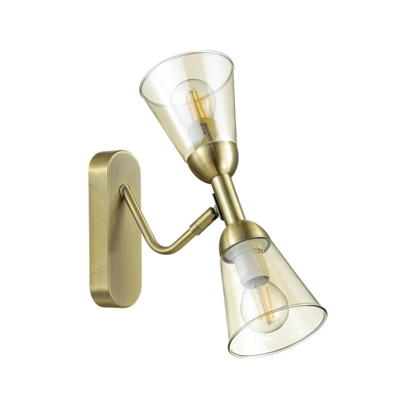 Lumion 4428/2W LN20 150 античная латунь, стекло Бра E14 2*40W 220V GINGER