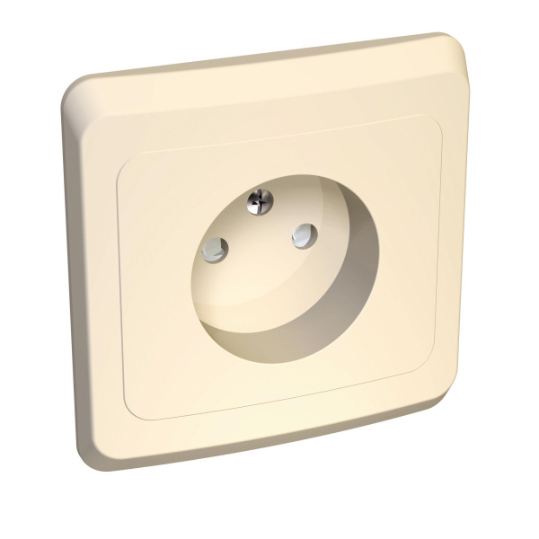 Купить Systeme Electric Этюд Крем Розетка 1-ая б/з с защитными шторками