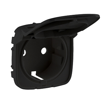 Legrand Valena ALLURE Антрацит Накладка розетки с/з с крышкой 754848