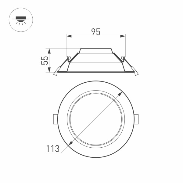 Купить Arlight Светильник IM-CYCLONE-R115-10W Warm3000 (WH, 90 deg) (IP40 Металл, 3 года) 023198(2)