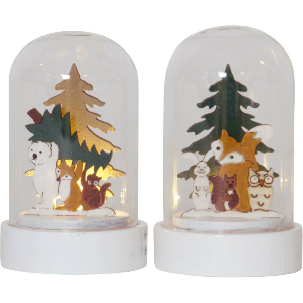 Eglo 271-83 Светильник FOREST FRIENDS 2X0,03W (LED), 3V, 5,5х9 см,дерево,мультиколор, стекло, прозрачный,