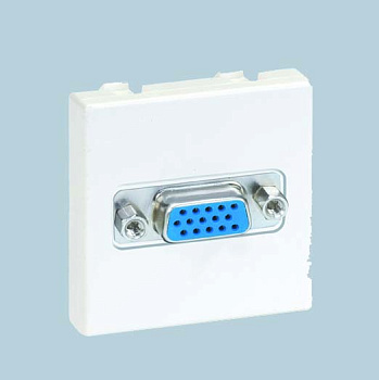 Simon 27 Мех Белая Розетка для подключения VGA-разъёма, HD15 (15pin), широкий, винты 2700091-030