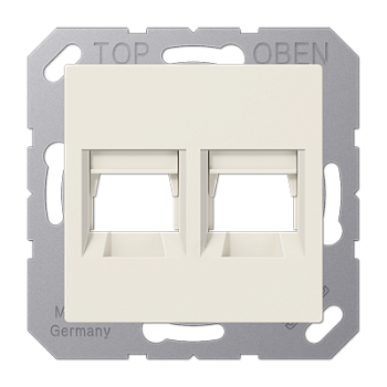 JUNG Kрышка для 2-х разъемов без видимого винта подпружиненная шторка термопласт слоновая кость A1569-25WE