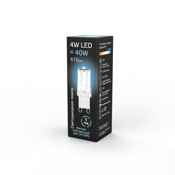 Купить Gauss Лампа G9 AC185-265V 4W 410lm 4100K керамика LED 107309204