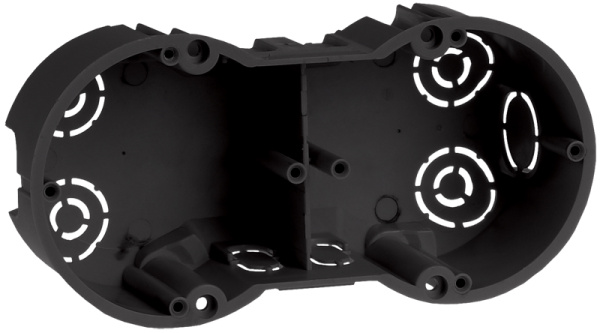 IEK Коробка КМ40007 установочная 2х местная для твердых стен 141x70x45 (с саморезами)