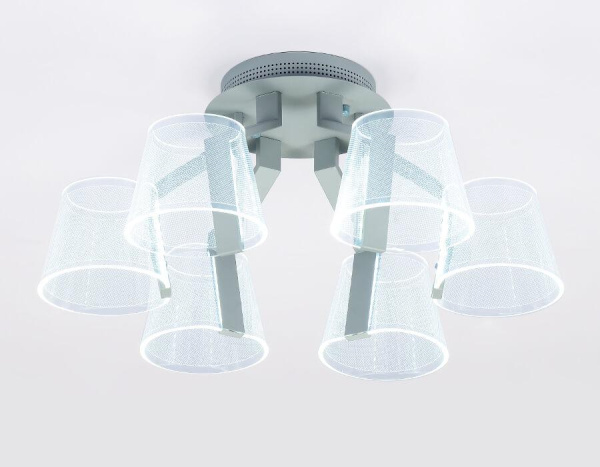 Купить Ambrella Потолочная светодиодная люстра с пультом AK4022/6 GR/S серый/песок 72W D600*260 (ПДУ РАДИО 2.4)