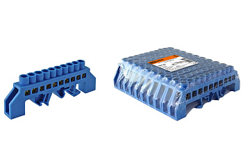 TDM Шина "N" нулевая в изоляторе на DIN-рейку 8x12мм 10 групп SQ0801-0078