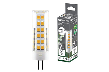 TDM Лампа светодиодная G4-7 Вт-230 В-6500 К, SMD, 18,5x57 мм SQ0340-0221