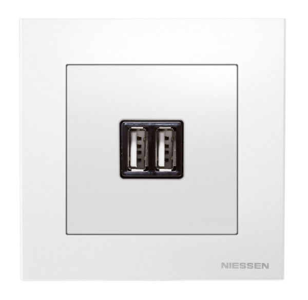 Купить ABB SKY Альпийский белый Накладка для механизмов зарядного устройства USB, арт.8185 2CLA858500A1101