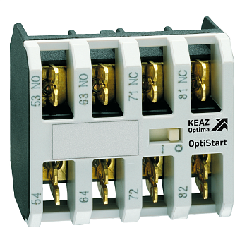 КЭАЗ Блок контактный OptiStart K-MX-F1020 фронтальный 2НО, клеммы фастон, для мини-контакторов M КЭАЗ Блок контактный OptiStart K-MX-F1020 фронтальный 2НО, клеммы фастон, для мини-контакторов M