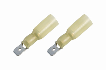 Клемма плоская изолированная термоусаживаемая штекер - 6.35мм 4-6мм² (РПи-п-т 6.0-(6.3)) желтый Rexant 08-0354