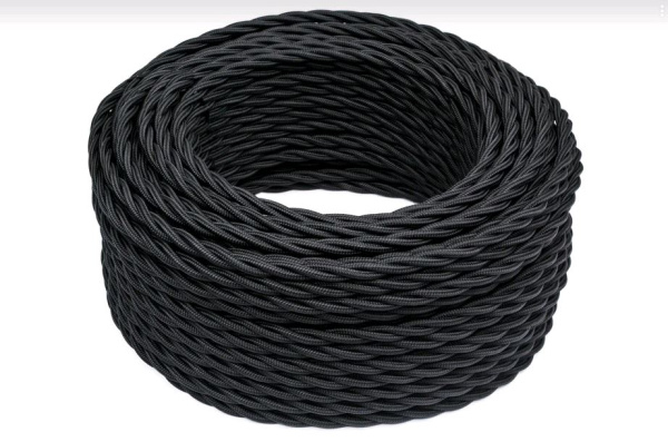 BIRONI Черный матовый Витой провод 3*0,75 20м B1-432-73-20