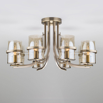 Eurosvet Потолочная люстра со стеклянными плафонами 60085/8 античная бронза a043712