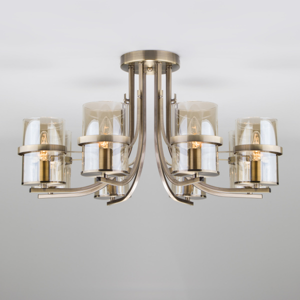 Eurosvet Потолочная люстра со стеклянными плафонами 60085/8 античная бронза a043712