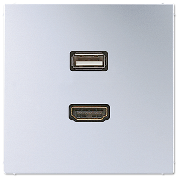 JUNG Мультимедиа разъём, алюминий MAAL1163